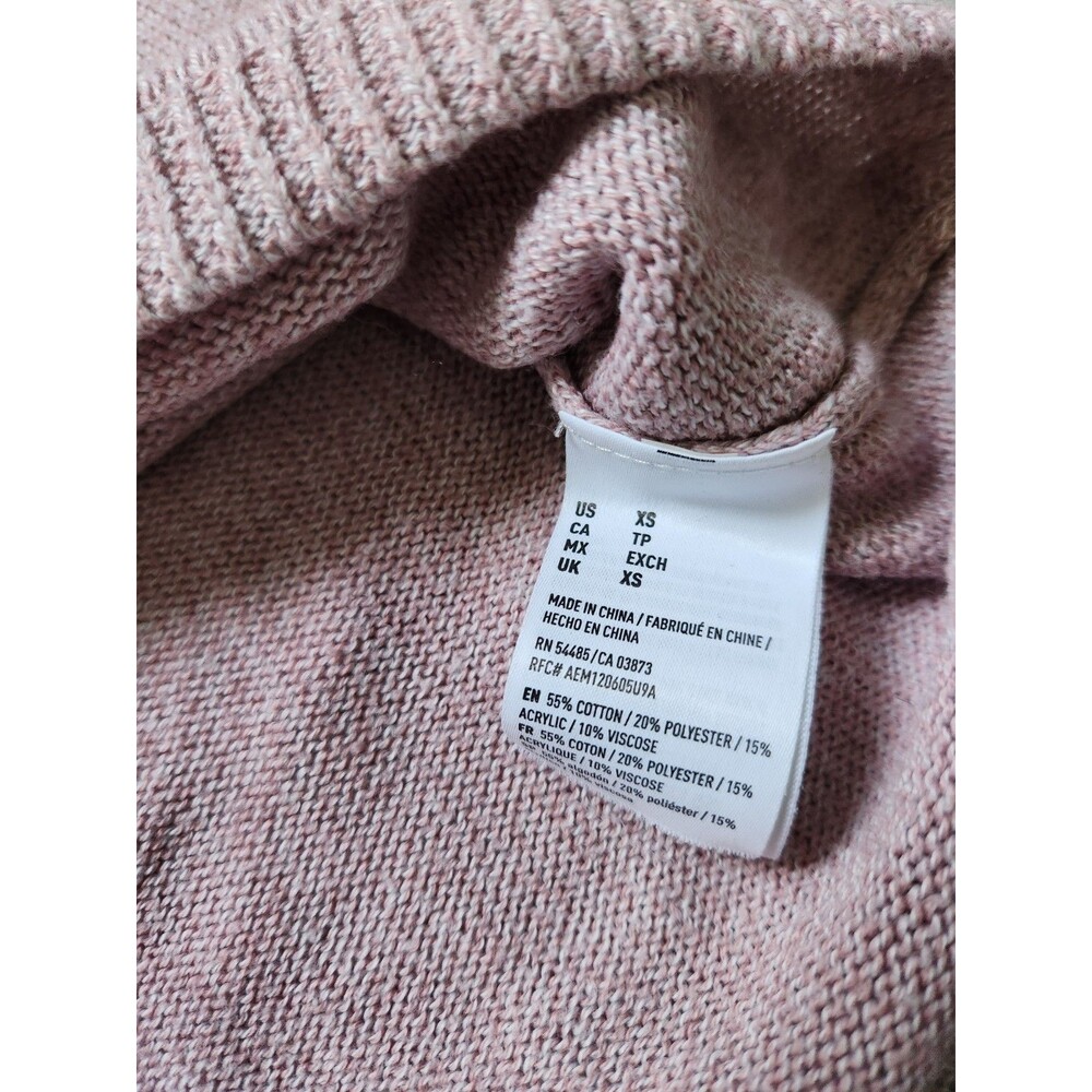 American Eagle Cold Shoulder Knit Sweater Bell Sleeve Heathered Pink XS EUC - Picture 6 of 9